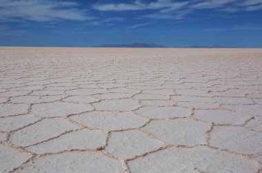 Salar de Uyuni, Bolivya, Güney Amerika 'da alışılmadık terk edilmiş manzaralar
