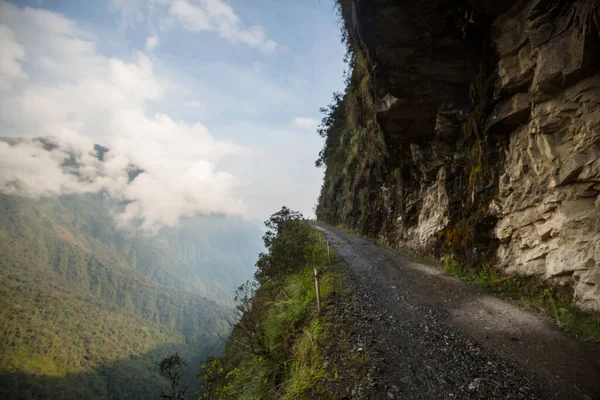 Beroemde Doodsweg Camino Muerte Boliviaanse Andes Bij Paz — Stockfoto