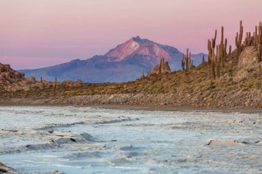 Salar de Uyuni, Bolivya, Güney Amerika 'da alışılmadık terk edilmiş peyzajlar