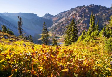 North Cascade Range, Washington, ABD 'deki güzel dağ zirvesi.