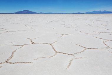 Salar de Uyuni, Bolivya, Güney Amerika 'da alışılmadık terk edilmiş peyzajlar
