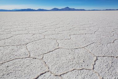 Salar de Uyuni, Bolivya, Güney Amerika 'da alışılmadık terk edilmiş peyzajlar