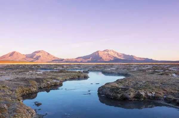 アタカマ砂漠の北チリの素晴らしい風景 美しいインスピレーションを与える自然の風景 — ストック写真