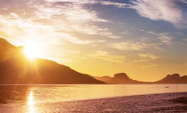 Amazing coastline at sunrise in Mexico