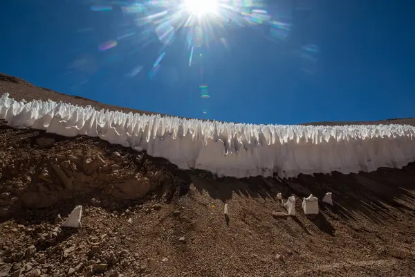 Ασυνήθιστο Σχηματισμό Χιονιού Kalgaspors Στο Πέρασμα Agua Negra Αργεντινή — Φωτογραφία Αρχείου