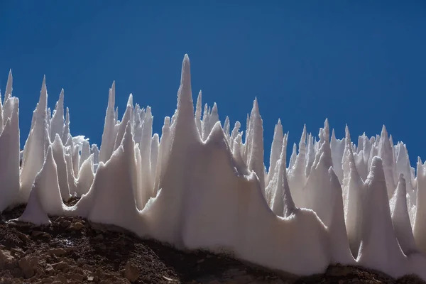 Ongebruikelijke Sneeuw Vorming Kalgasporen Agua Negra Pass Argentinië — Stockfoto