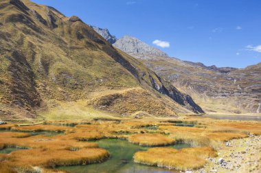 Cordillera Blanca 'da güzel dağlar, Peru, Güney Amerika
