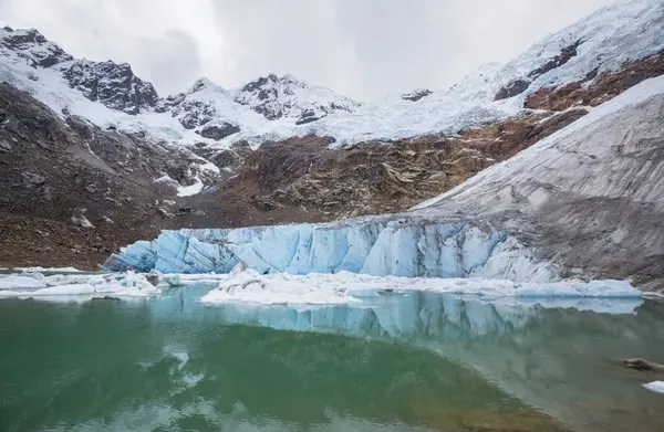 Icebergs in the  lake in high Cordillera Blanca mountains,  Peru, South America