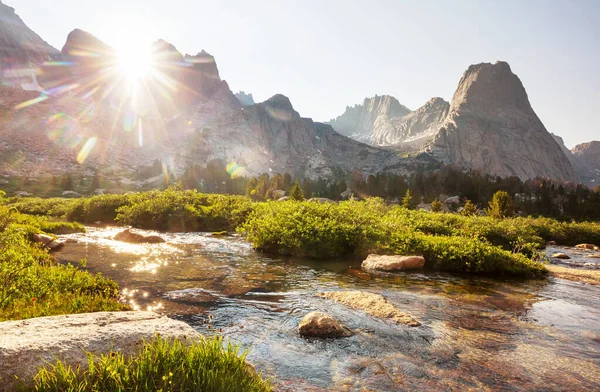 Beautiful Mountain Landscapes Wind River Range Wyoming Usa Summer Season — Stock Photo, Image