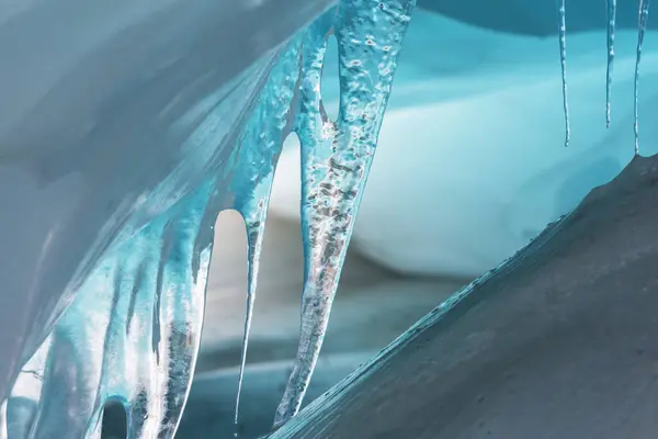 Closeup Beautiful Frozen Waterfall — Stock Photo, Image