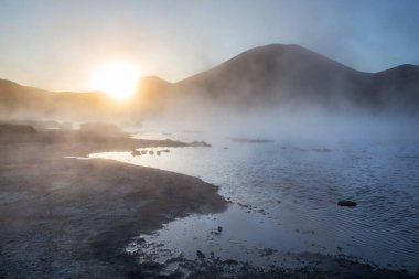 Atacama Çölü, Şili, Güney Amerika 'da Doğal Sıcak Bahar.