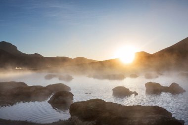 Atacama Çölü, Şili, Güney Amerika 'da Doğal Sıcak Bahar.
