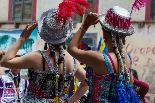 Dancers Typical Costumes Festival Virgin Candelaria Puno Peru — Stock Photo, Image
