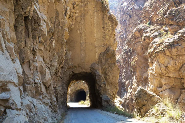 Tunnels Road Canyon Peru — Stock Photo, Image