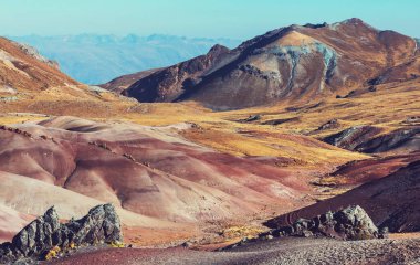 Peru 'daki And Dağları' ndaki (veya Güney Cordilleras 'taki) güzel dağlar