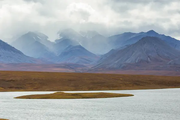 Paesaggi Della Tundra Sopra Cerchio Artico — Foto Stock