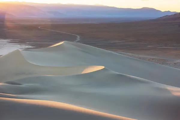 Dune Sabbia California Usa Bella Natura Paesaggi Viaggio Alba Sfondo — Foto Stock