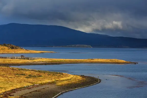 Конец Света Красивый Природный Ландшафт Вокруг Звучания Beagle Ушуайя Аргентина — стоковое фото