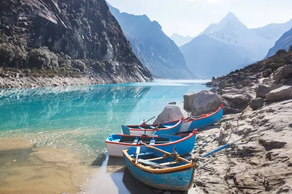 Όμορφη Λίμνη Paron Στην Cordillera Blanca Περού Νότια Αμερική Φωτογραφία Αρχείου