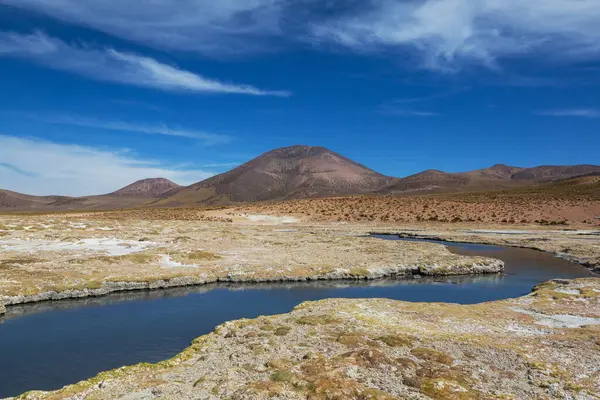 アタカマ砂漠の北チリの素晴らしい風景 美しいインスピレーションを与える自然の風景 ストック画像