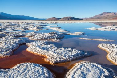 Kuzey Arjantin 'in fantastik manzaraları. Güzel, ilham verici doğal manzaralar. Salar Antofalla 'da Laguna Verde.