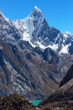 Cordillera Blanca, Peru, Güney Amerika 'daki güzel dağ manzaraları