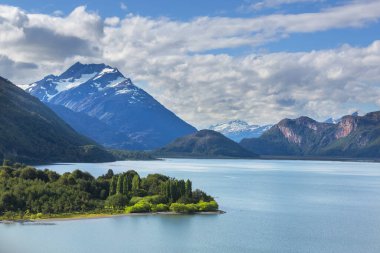 Beautiful mountain landscapes along Carretera Austral, Patagonia, South Chile clipart