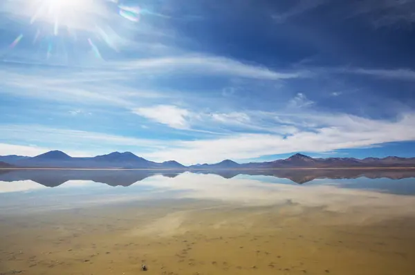 智利北部阿塔卡马沙漠美丽的自然景观 免版税图库图片
