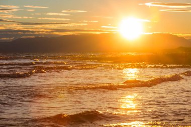 Sunset scene on the lake at sunset summer nature landscapes