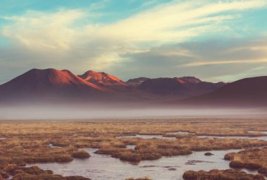 Atacama Çölü, Kuzey Şili 'deki güzel doğal manzaralar.