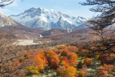 Patagonya dağlarında sonbahar sezonu, Güney Amerika, Arjantin