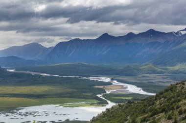 Beautiful mountain landscapes along Carretera Austral, Patagonia, South Chile clipart