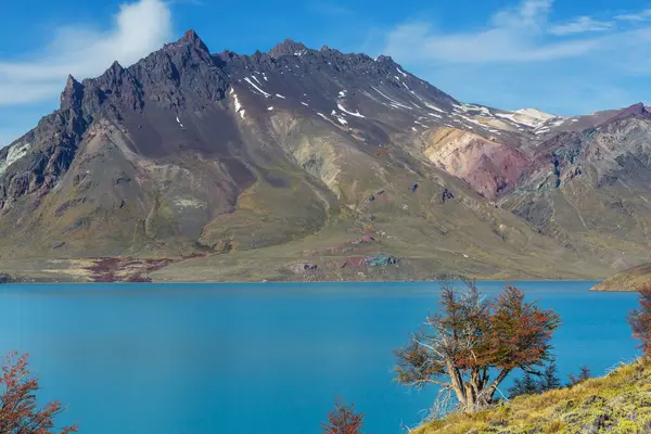 Perito Moreno Ulusal Parkı, Arjantin, Güney Amerika. Güzel renkli sonbahar mevsimi.