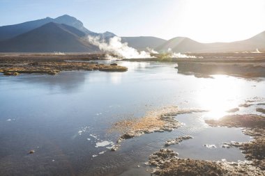 Atacama Çölü, Şili, Güney Amerika 'da Doğal Sıcak Bahar.