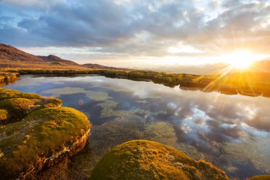 Cordillera Blanca 'da güzel dağlar, Peru, Güney Amerika