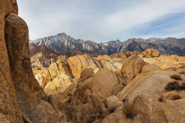 Unusual stone formations in Alabama hills, California, USA clipart