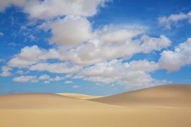 Brezilya 'daki Lencois Maranhenses Ulusal Parkı' ndaki gölcükler. Alışılmadık doğal manzaralar.