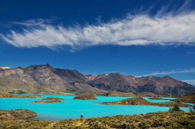 Hike in the Patagonian mountains, Argentina clipart