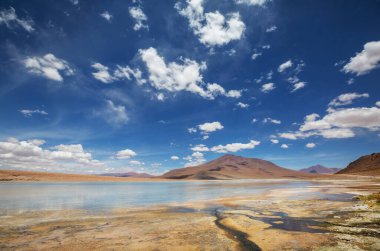And Dağları 'ndaki Altiplano Gölü, Bolivya, Güney Amerika