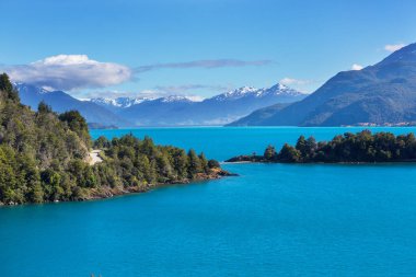 Carretera Austral, Patagonya, Güney Şili boyunca güzel dağ manzaraları