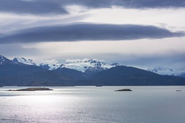 Carretera Austral, Patagonya, Güney Şili boyunca güzel dağ manzaraları