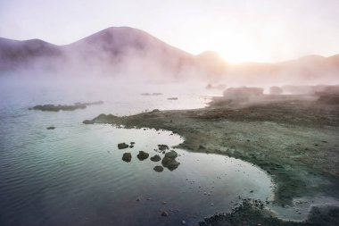 Atacama Çölü, Şili, Güney Amerika 'da Doğal Sıcak Bahar.