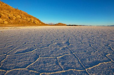 Salar de uyuni, düz Bolivya'da tuz