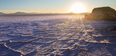 Salar de uyuni, düz Bolivya'da tuz