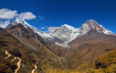 Cordillera Blanca, Peru, Güney Amerika 'daki güzel dağ manzaraları