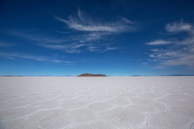 Güneş doğarken alışılmadık Salar de Uyuni, Bolivya