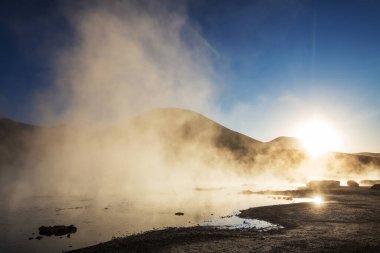 Atacama Çölü, Şili, Güney Amerika 'da Doğal Sıcak Bahar.