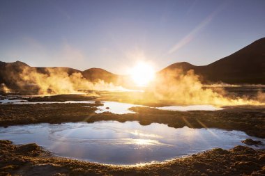 Atacama Çölü, Şili, Güney Amerika 'da Doğal Sıcak Bahar.