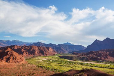 Cafayate Bölgesi, Arjantin, Güney Amerika 'da terk edilmiş güzel manzaralar.