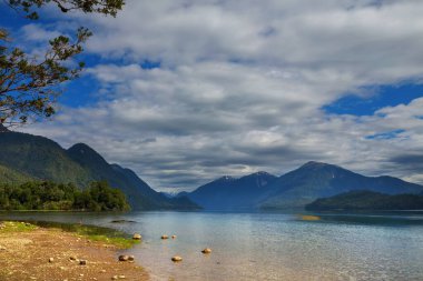 Carretera Austral, Patagonya, Güney Şili boyunca güzel dağ manzaraları